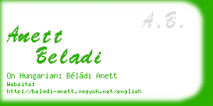 anett beladi business card